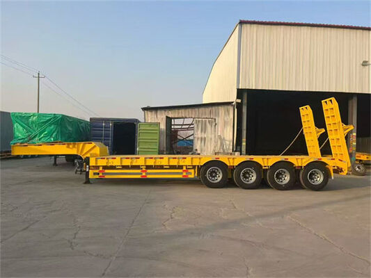 50 Tons - 80 Tons Low Bed Semi Trailer Q690 Q890 Grade For Construction Machinery