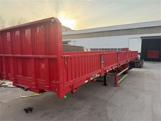 Stake Side Semi Trailer Truck 40 To 100ton Custom Flatbed Semi Trailers