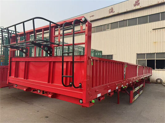 Removable And Adjustable Side Panels Flatbed Semi Truck Trailer 2/3/4 Axles With Sides