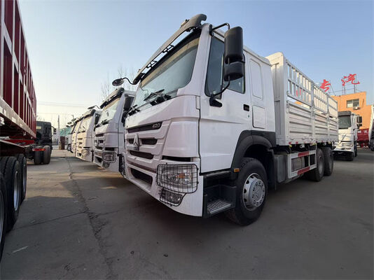 Used Flatbed Sinotruk Howo Cargo Truck 6x4 5.8m To 6.8m High Sided